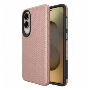 Triangle Shockproof Case With Anti Slip Grains for Samsung Galaxy S25 Edge – Rose Gold